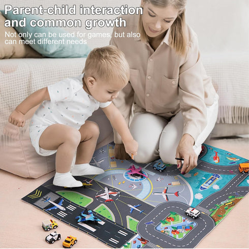 Kids Carpet Playmat Rug, Car Play Mat Felt Cloth Kids Rugs Foldable Non Slip Kids Rug for Playroom Kids Play Rug Suitable for Home Indoor Outdoor ...