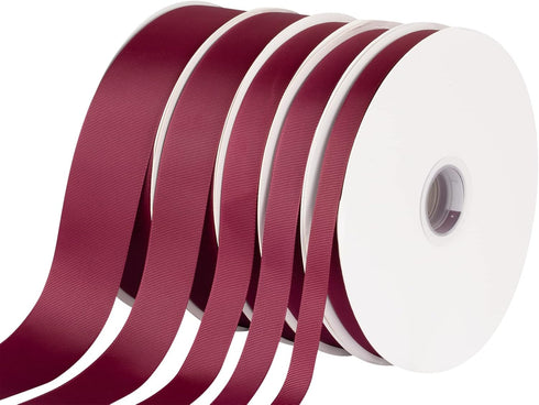 5/8" X 100 Yards Solid Grosgrain Ribbon for Gift Wrapping Hair Bows Parties Wedding Decoration Crafts Sewing (Burgundy)...