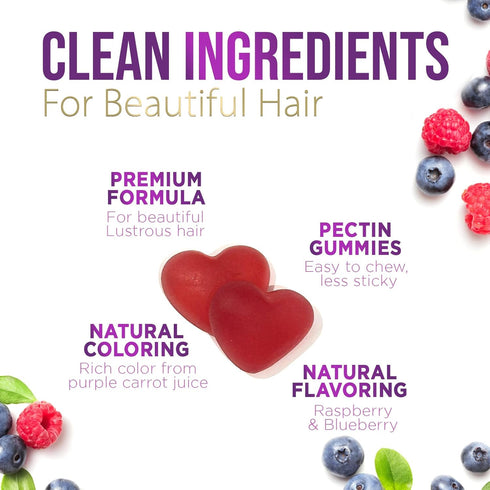 Hair Growth Supplement Gummy for Stronger, Radiant Hair, Skin & Nails - Hair Vitamins with Biotin 5000 mcg and Vitamin E & C, Nature's Extra Stren...