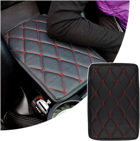Comfortable PU Leather Car Armrest Cushion for Elbows and Forearms Pressure Relief,Fully Protected Armrest Seat Box of Cars,Trucks,SUVs,Universal ...