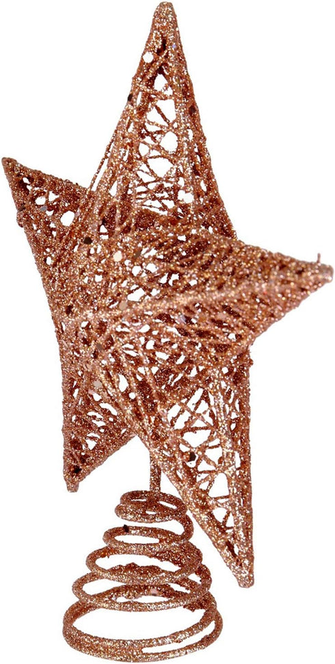 BinaryABC Christmas Tree Topper Star,Glittering Christmas Tree Decoration Ornaments,20cm (Rose Gold)...