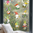 Mfault 9 Sheets Spring Gnomes Flowers Window Clings, Floral Daisy Tulip Lavender Glass Stickers Decals Decorations, Butterfly Mushroom Bicycle Swi...
