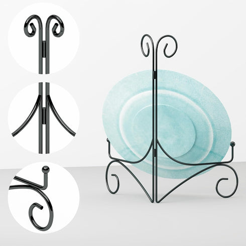 Plate Stand for Display with Hinged Folding Design, 6 Inch Picture Stands for Tables, Small Easels for Displaying Book, Art Piece, Photo and Platt...