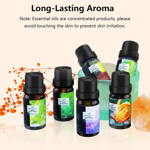 Fresh Essential Oils Set, 6x10ml Aromatherapy Oil Gift Kit for Diffuser, Fragrance, Humidifiers, Air Purifier- Tea Tree, Bergamot, Rosemary, Laven...