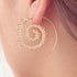 Boho Spiral Earrings Vintage Vortex Gear Earrings Gold Circles Tribal Earrings Exaggerated Hoop Earrings Indian Swirl Earrings Jewelry for Women...
