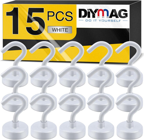 DIYMAG Magnetic Hooks, 25Lbs Strong Heavy Duty Cruise Magnet S-Hooks for Classroom, Fridge, Hanging, Cabins, Grill, Kitchen, Garage, Workplace and...