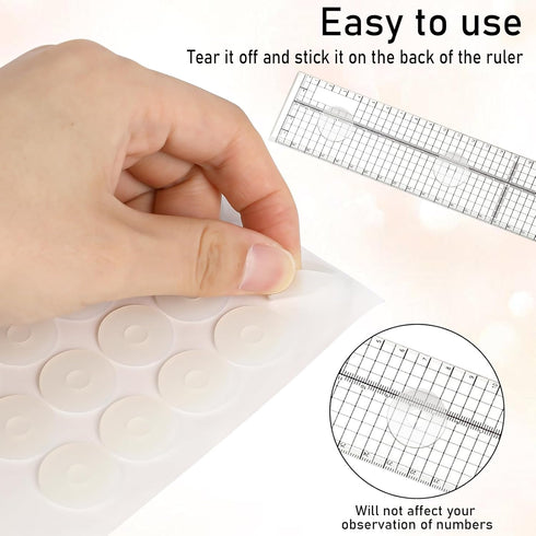 72Pcs Non-Slip Silicone Grips for Quilt Templates, Non-Slip Adhesive Rings, Quilting Rulers Sewing Rulers, Non-Slip Ruler Grip Rings, Adhesive Bac...