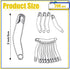 200 Pcs Curved Safety Pins Quilting Basting Pin Bent Safety Pins for Quick Basting Knitting and Quilting, Silver (2 Inch)...