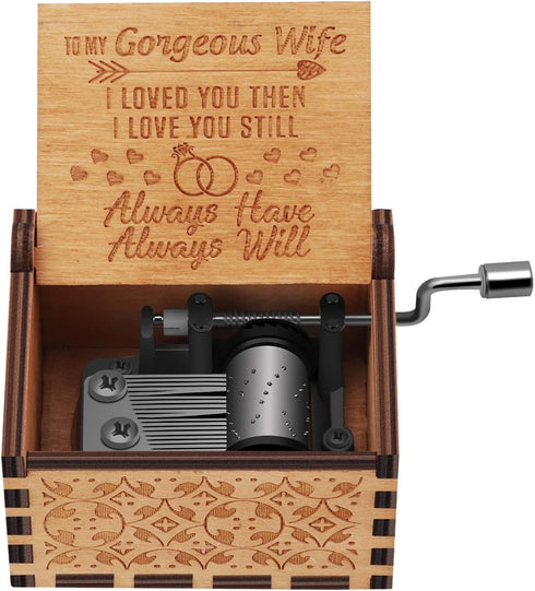 You are My Sunshine Wood Music Boxes,Laser Engraved Vintage Wooden Sunshine Musical Box Gifts for Girlfriend,Boyfriend,Family Friends,On Birthday,...