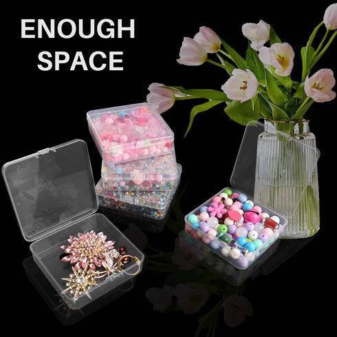 KAUIQU Bead Organizer Box, 12 Pack Clear Plastic Small Storage Container with Lid, Diamond Art Storage Containers Use for DIY Crafts, Pills, Jewel...