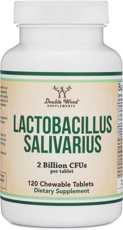 Lactobacillus Salivarius Oral Probiotics - Vanilla Tablets for Dental Health, Teeth, and Gums - Extreme Bad Breath Treatment for Adults (120 Count...