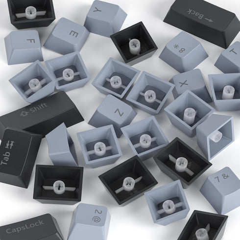 Guffercty kred 61-Keys PBT 60% Keycaps 60 Percent Shine-Through OEM Profile Keycaps Backlit US Layout for 60% Mechanical Keyboard (61 Grey Black)...