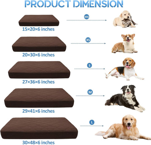 CHHKON Dog Bed Covers Replacement Washable Waterproof Pet Puppy Bed Cover for Dog, Cover Only(Brown,30x20x6 inch)...