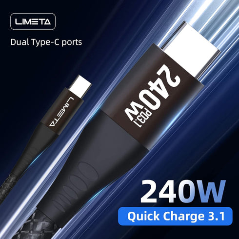 240W USB C to C Cable - Fast Charging & Data Transfer for MacBook, iPad Pro, Galaxy S21, Pixel, Nintendo Switch - Nylon Braided - PD 3.1 & Type C ...