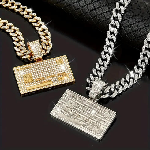 Cuban Link Chain for Men, Miami Mens Chain Silver Gold Plated Bling Necklace Diamond Chain for Men Iced Out Chain Hip Hop Jewelry...