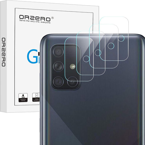 Orzero (4 Pack) Camera Lens Protector Compatible for Samsung Galaxy A71, Protector de Cámera Flexible Glass (Not Tempered Glass) (2.5D Arc Edges),...