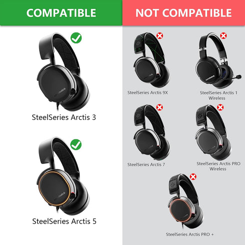 Geekria Flex Fabric Headband Pad Compatible with SteelSeries Arctis 5, Arctis 3 All-Platform Gaming Headphones, Headphones Replacement Band, Heads...