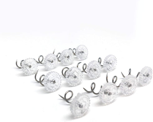 FRESH IDEAS Dust Ruffle, Spiral Push Pins to Keep Skirt in Place Bedding Accessories, Set of 12, White...