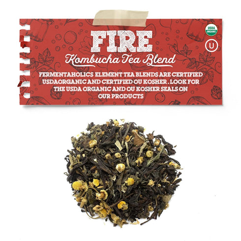 Fermentaholics - Element Kombucha Tea Blends | USDA Certified Organic Kombucha Tea Blend | Kosher Certified (Fire Blend)...