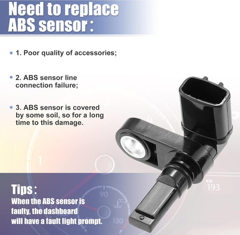 X AUTOHAUX 2pcs Front Left Right Side ABS Wheel Speed Sensor for Toyota Tacoma 4Runner FJ Cruiser 2005-2013 for Lexus GX470 LX570 LX570 89542-6005...