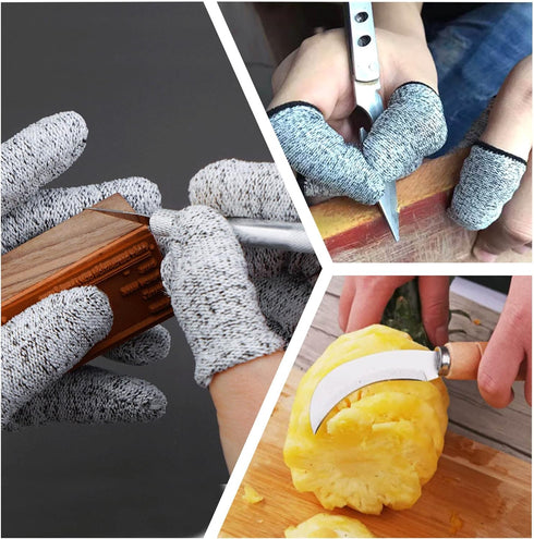 10pcs Breathable Cut Resistant Finger Cots Protection Reusable Durable Non Slip Finger Thumb Protector Gloves for Work Kitchen Garden Sculpture Gr...