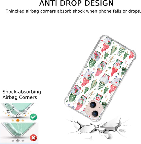Watercolor Christmas Gnomes Trees Case Compatible with iPhone 13, Cute Christmas New Year Case for iPhone 13 for Teens Men and Women, Trendy Cool ...