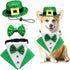 3Pack St.Patrick's Day Dog Costume Puppy Bandana Top Hat Green Shamrock Bow Tie Collar Adjustable Pet Scarf Formal Tux Clothes Irish Tuxedo Outfit...