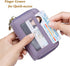 imeetu RFID Credit Card Wallet, Genuine Leather Zipper Card Case Holder with Removable Keychain(Light purple)...