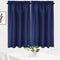 Tier Curtains,Waffle Weave Textured Tailored Short Curtains for Bathroom Waterproof Window Covering Kitchen Cafe Curtains - 30" x 45", Navy Blue, ...