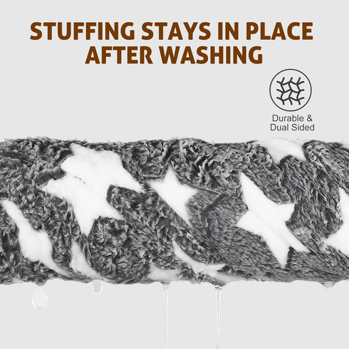 Mora Pets Dog Bed Crate Pad Ultra Soft Pet Bed with Cute Star Print Washable Crate Mat for Large Medium Small Dogs Reversible Fleece Dog Crate Ken...