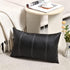 Fancy Homi 2 Packs Black Long Lumbar Faux Leather Decorative Throw Pillow Covers 16x24 Inch for Living Room Couch Bed Sofa, Boho Farmhouse Home De...