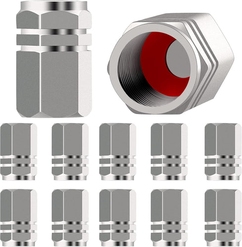 PAGOW 24 Pack Tire Valve Stem Caps with Rubber Ring Seal, Hexagon Heavy-Duty Car Wheel | Dust Proof Airtight | Light-Weight | Universal for Cars S...