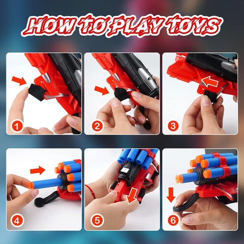 Spider Web Gloves Shooters Costume Toy for Kids Girl Boys, Web Shooter Glove Cosplay Launcher Action Figure with Wrist Toys Birthday Party Decorat...
