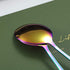 Kyraton Rainbow Serving Set - 4 Piece Titanium Plated Utensils, Includes 2 Spoons and 2 Slotted Spoons...