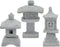 3pcs Chinese Lantern Pagoda Gray Statue Miniature Ornaments Sandstone Sculpture Asian Decor for Plant Pot Home Garden Yard Outdoor Micro Landscape...