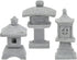 3pcs Chinese Lantern Pagoda Gray Statue Miniature Ornaments Sandstone Sculpture Asian Decor for Plant Pot Home Garden Yard Outdoor Micro Landscape...