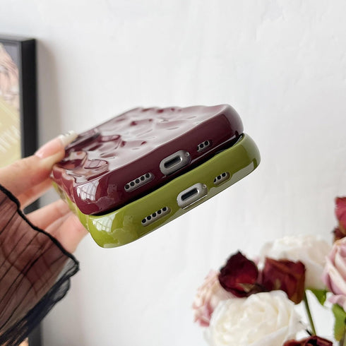 Caseative for iPhone 14 Case,Water Ripple Pattern Curly Wave Frame Soft Compatible with iPhone Case (Red,iPhone 14)...