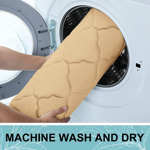 OLANLY Memory Foam Toilet Rugs U-Shaped 24x20, Ultra Soft and Absorbent Bathroom Rugs, Non-Slip Thick Toilet Bath Mat, Machine Wash Dry, Contour B...