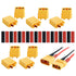XT90 XT-90 Male and Female Bullet Connectors with 2M 14 AWG Silicone Wire, XT90 Plug Set for RC Lipo Battery Drone Electrical Cabinet LED Lighting...