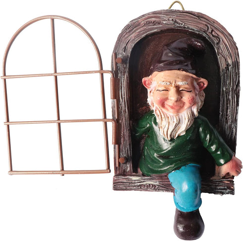 Garden Outdoor Decor, Gnome Statue Elf Out The Door Tree Hugger, Garden Lawn Decor Gnome Peeker Yard Art unimaginable Tree Sculpture Garden Decora...