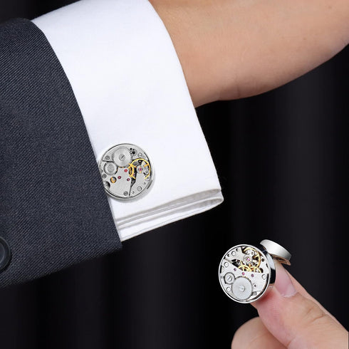HAWSON Watch Movements Cufflinks for Man Shirt, Wedding Business Jewelry....