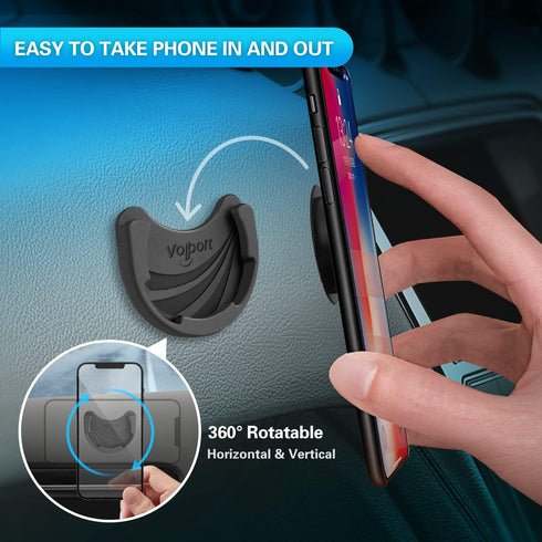 Car Mounts for Socket Grips, 3 Pack Pops Silicone Phone Holder for Collapsible Expanding Stand/Swappable Socket Users with Base 3M Adhesive Replac...