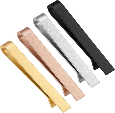 2.2 Inch Tie Clips for Men’s Regular tie in Gift Box, Tie bar & Pins Set for Necktie in Black Red White Blue Color, Suitable for Wedding Anniversa...