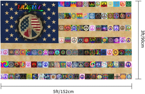 US Peace Flag 3x5 ft Garden Banner Indoor Outdoor Perfect Decoration...