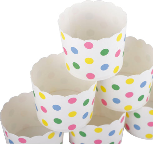 Webake Large Paper Baking Cup, 6oz Disposable Cupcake Muffin Cases, Jumbo Cupcake Liners, Set of 25 (Colorful dot)...