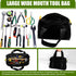 16 Inch Wide Mouth Tool Bag, Canvas Tool Storage Bag for Men, Large Capacity Handbag, Multi-function Tool Organizer Tote Bag for Storage Wrenches ...
