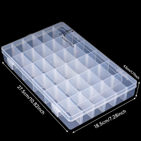 BTremary 36 Grids Clear Craft Storage Boxes with Compartments, Bead Organizer Storage Box, Plastic Jewellery Organizer Box, Small Parts Organizer ...