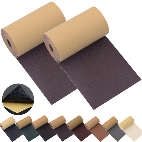 KJML DIY Leather Repair Patch Tape for Couches 2packs kit 3X55inch Self-Adhesive refinisher cuttable for Furniture Sofa Vinyl Car Seats Couch Chai...