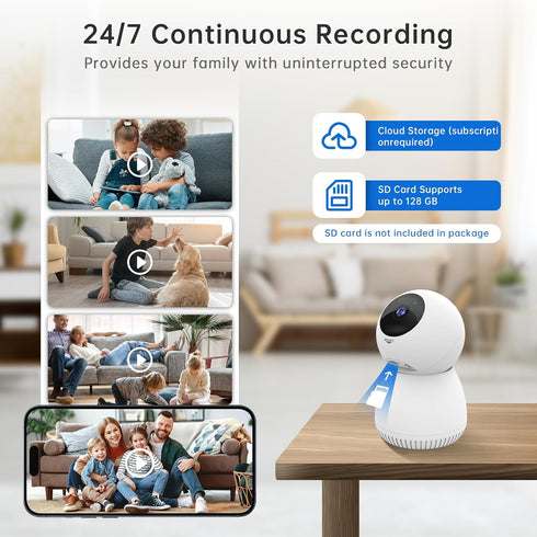 Indoor Camera,1080P Pet Camera Baby Monitor, Cameras for Home Security Indoor, Baby/Pet Camera with Phone App with AI Motion Detection, 2-Way Talk...