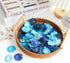 100 Pcs Handmade Mulberry Paper Daisy Petals 40x40mm Mulberry Paper Daisy Flowers Scrapbooking Wedding DIY Craft Supplies Card (Blue Tone)...